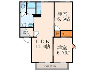 フレグランス常磐Ｂ棟の物件間取画像